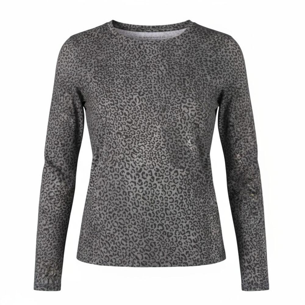 Majestic Filatures Cashmere Blend‎ Tee Shirt Womens Medium 3 Long Sleeve Cheetah